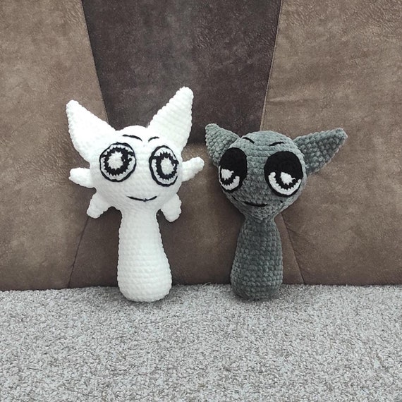 Sprunki Plush Toy - 10 Inch Soft Gray Plush From Sprunki Game, Ultra Soft Fleece (Oren Style)