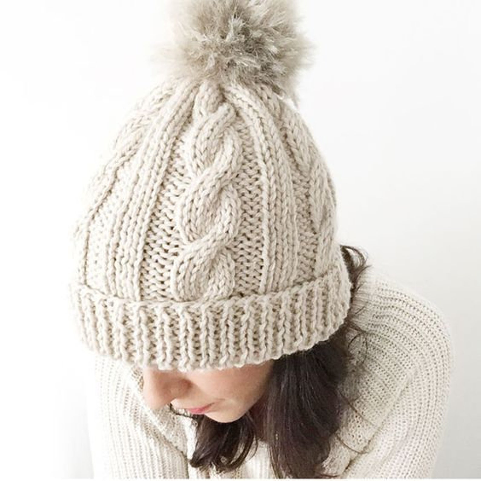 Beanie Knitting Pattern Cable Knit Beanie Pattern Hat Pattern Etsy