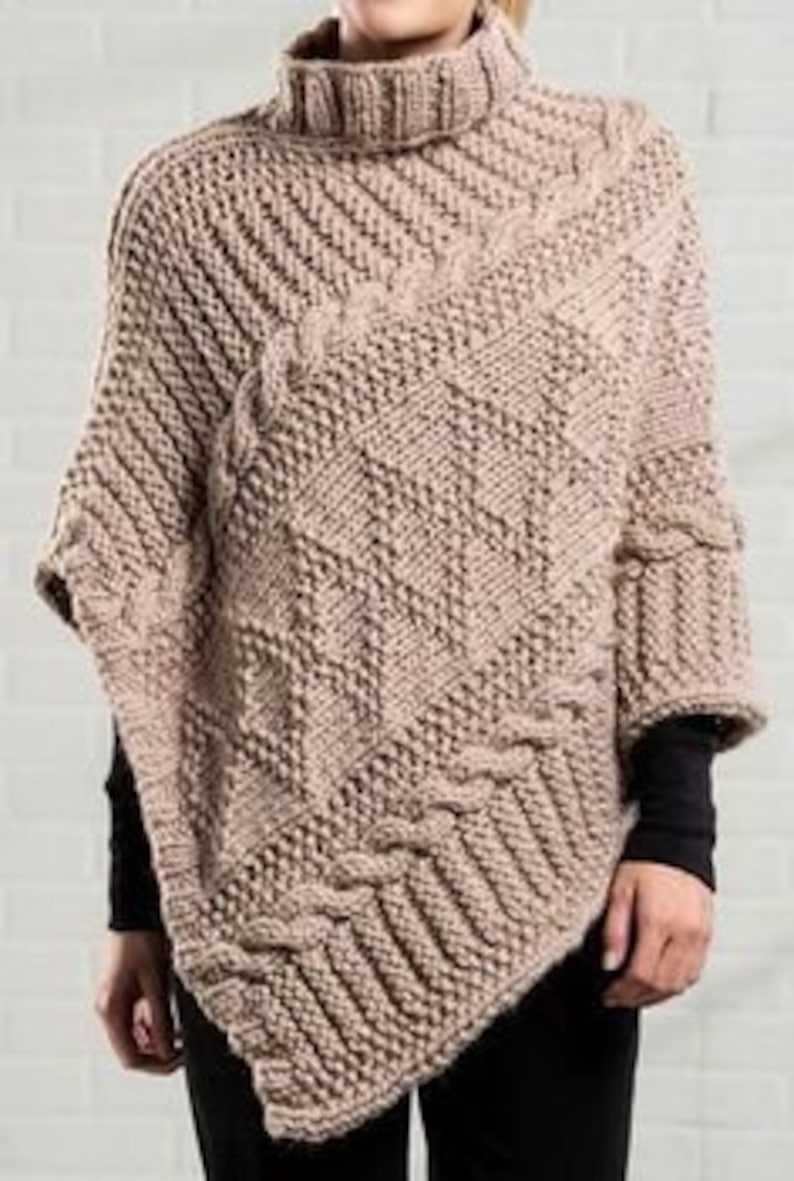 Knitting Pattern Poncho Chunky Pattern Knitting Pattern Poncho Women's