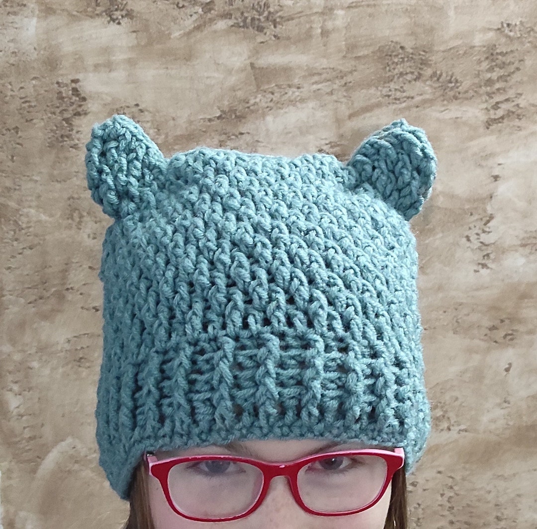 Cat Ear Crochet Beanie Kitty Crochet Pattern PDF, Crochet Hat Pattern