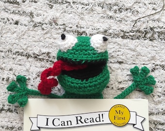 Crochet Tom Lizard Bookmark Pattern, Green jumping Reptile Amigurumi: Amigurumi PDF (Digital Download)