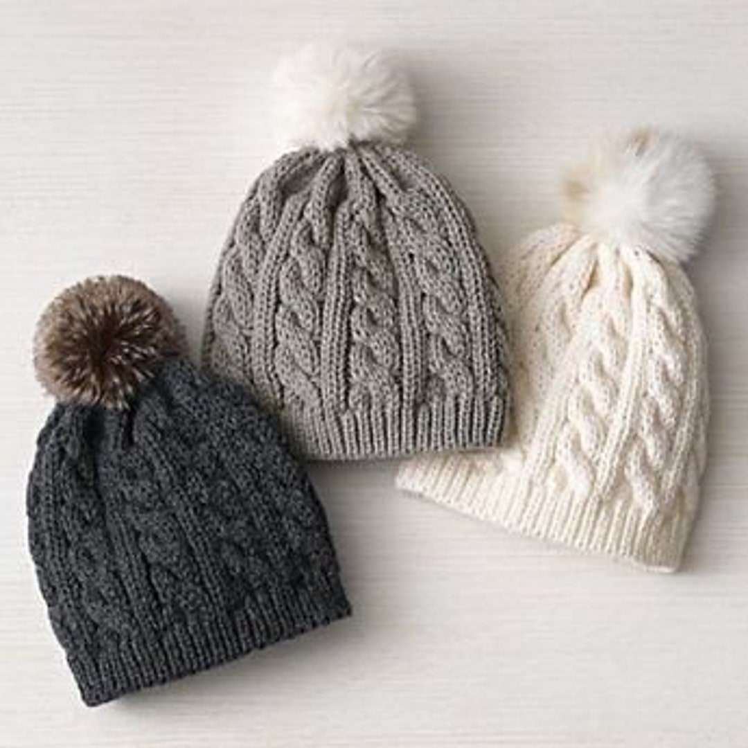 Cable Knit Beanie Pattern: Easy Beginner Hat (instant Download) - Etsy