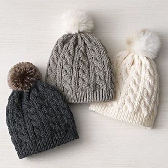 Cable Knit Beanie Pattern: Easy Beginner Hat (Instant Download)