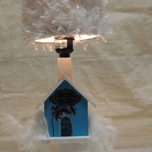 The Owl and the Crow Cafe Birdhouse Light/Lamp with Fur and Feathers