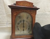 Early 1900s Kienzle Mahogany Mantel Clock Bracket Clock Hand Painted With Westminster Striking mechanism German Made.