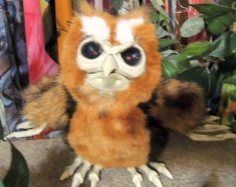 Plush Owl, Partially Decomposed, Macabre, Creepy Stuffed Animal