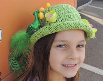 3 Choices Rolled Brim Paper Bowler Hat Kids/ Girls / Women, Easter / Birthday / Mother's Day