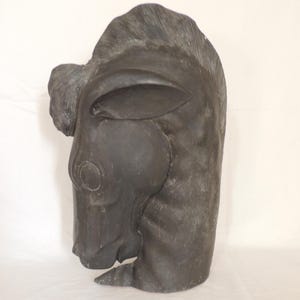 Large Vintage Wooden Carved Horse Head, 20.5&quot; Tall.