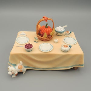 1996 Cherished Teddies Thanksgiving Table.