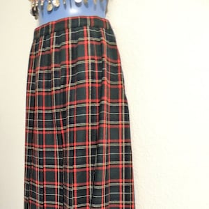 Vintage Koret Plaid Tartan Pleated Skirt, Wool Blend Size 14.
