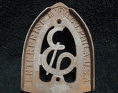 Antique 1900s cast iron sad iron flat iron trivet stand base