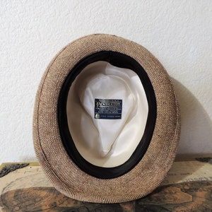 Vintage Men's Pendleton Fedora, size 7, Cream, Tan and Orange specks, Adjustable brim. image 5