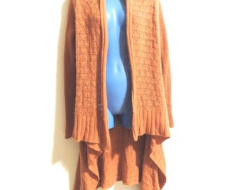 Cynthia Rowley Angora Sweater Jacket, Burnt Orange, Size Medium.