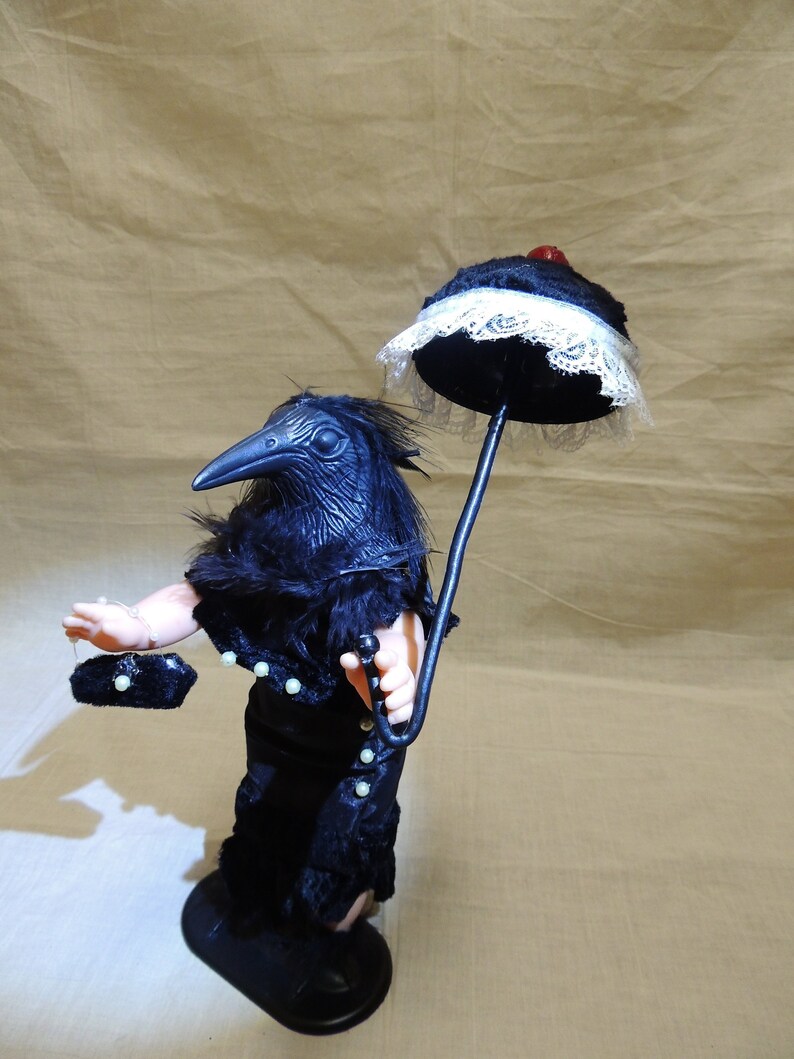 Creepy Doll Ooak Raven Woman Crow Lady Mythical Bird Etsy - image 0