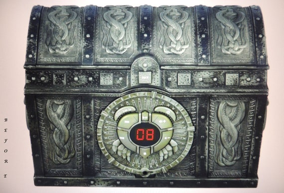 Upcycled Halloween Treasure Chest CD Player Boombox With