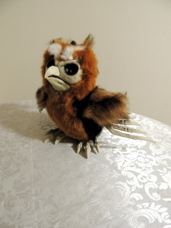 Plush Owl, Partially Decomposed, Macabre, Creepy Stuffed Animal