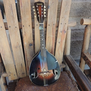 Rare 1930s 1940s Supertone Mandolin in original case.