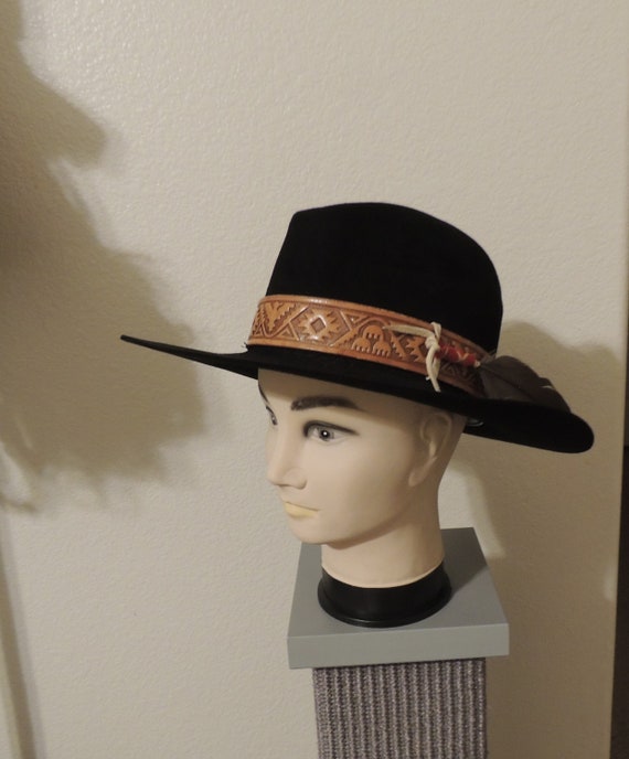 Vintage 1970's Texas 4X Beaver Cowboy Hat with cu… - image 1