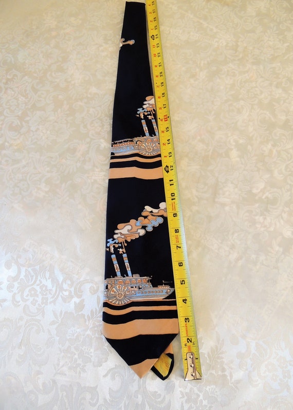 1970's Paddle Boat Necktie by Sears The Men's Sto… - image 4