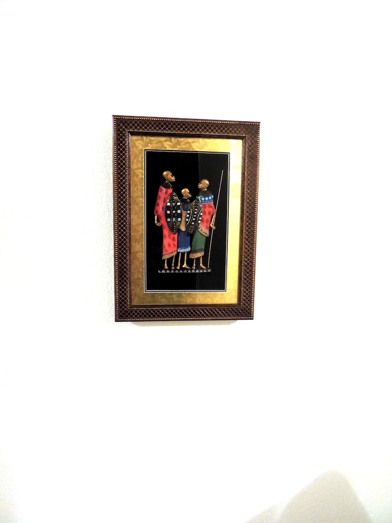 1980's African Tribal Shadow Box, Zulu Warriors, Matted and Framed. - Etsy