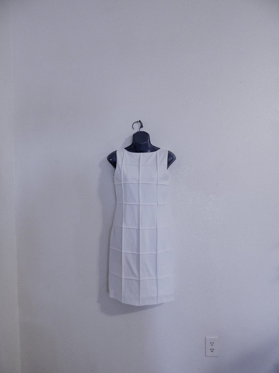 Vintage Calvin Klein Size 2 White Dress Below Knee Sleeveless. Etsy