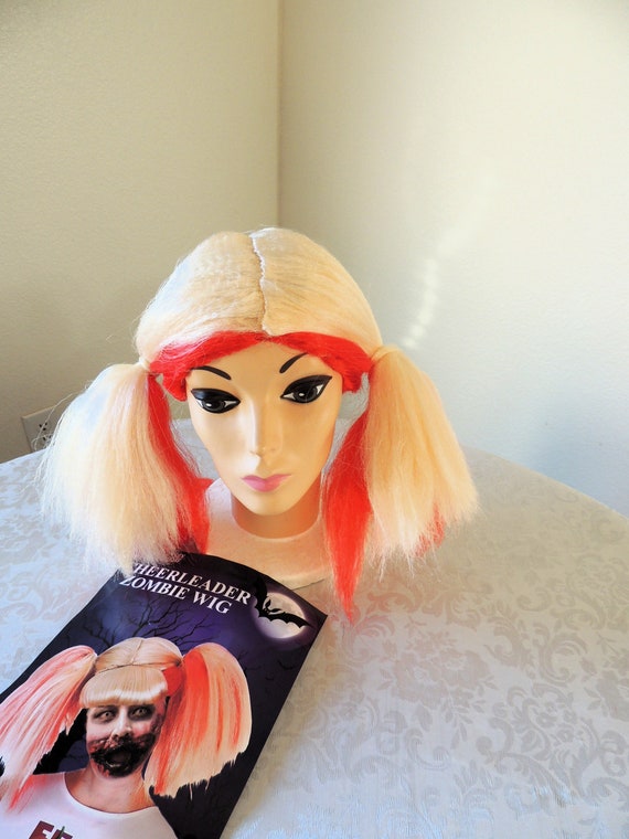 Cheerleader Zombie Halloween Blonde Wig, Cosplay B