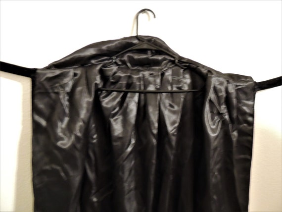 Hooded Black Cloak, Crushed Panne Velvet, Satin L… - image 3