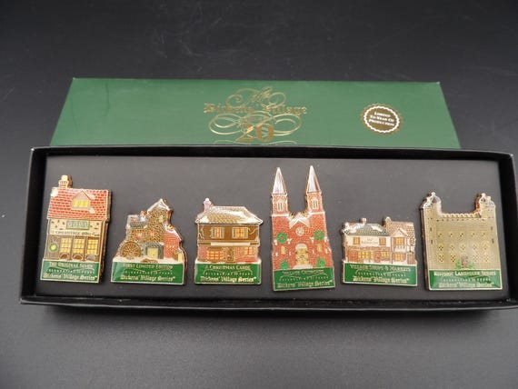 Department 56 Dickens Village 20th Anniversary History Pins set.