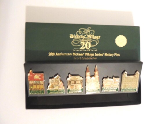 Department 56 Dickens Village 20th Anniversary History Pins set. View 6