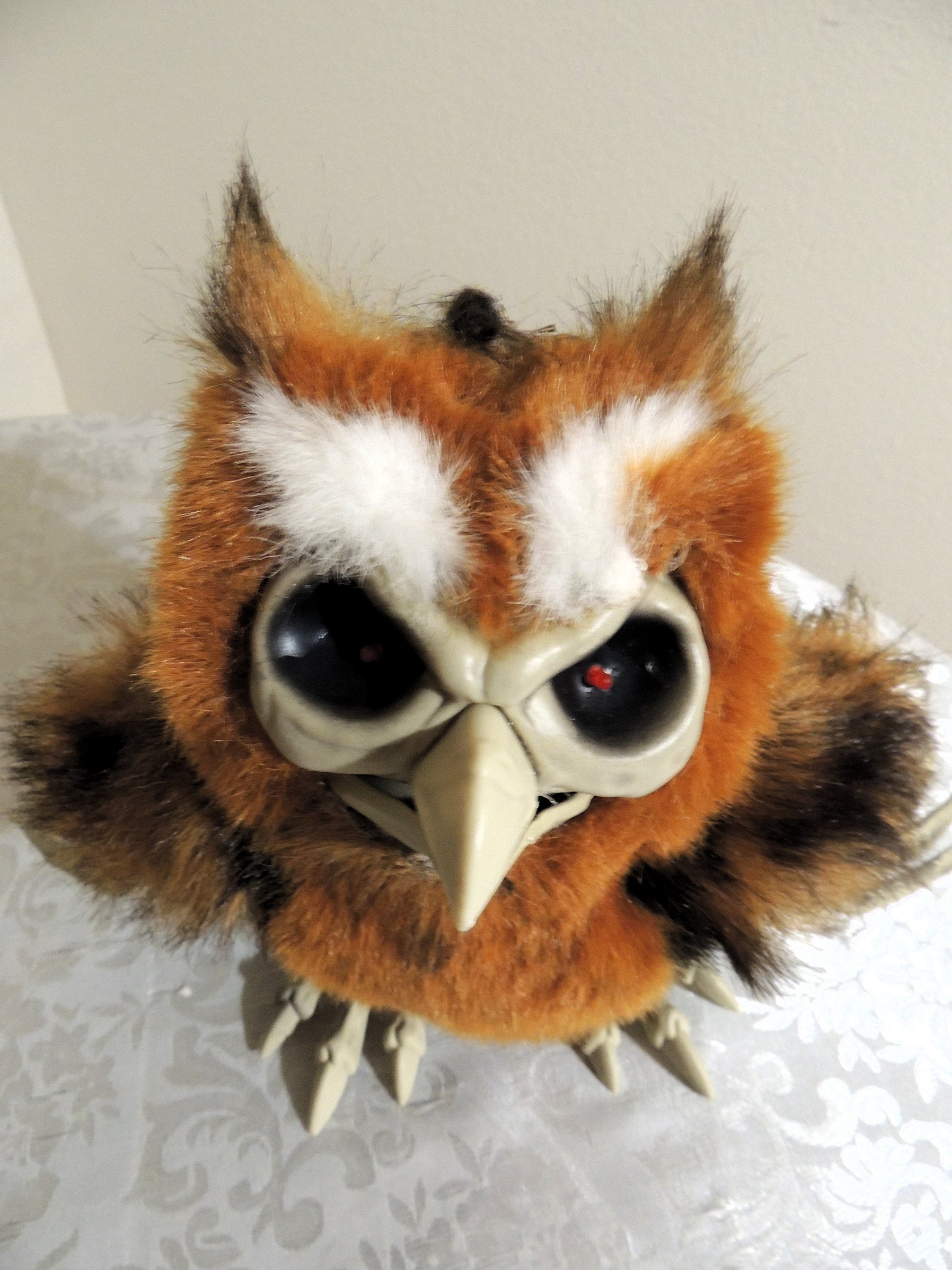 Plush Owl, Partially Decomposed, Macabre, Creepy Stuffed Animal