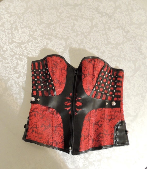 Cosplay Corset, Pirate Wench Costume, Faux Leathe… - image 8