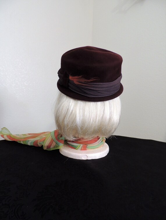 1940's Cloche Flapper Hat, Genuine Velour importe… - image 5