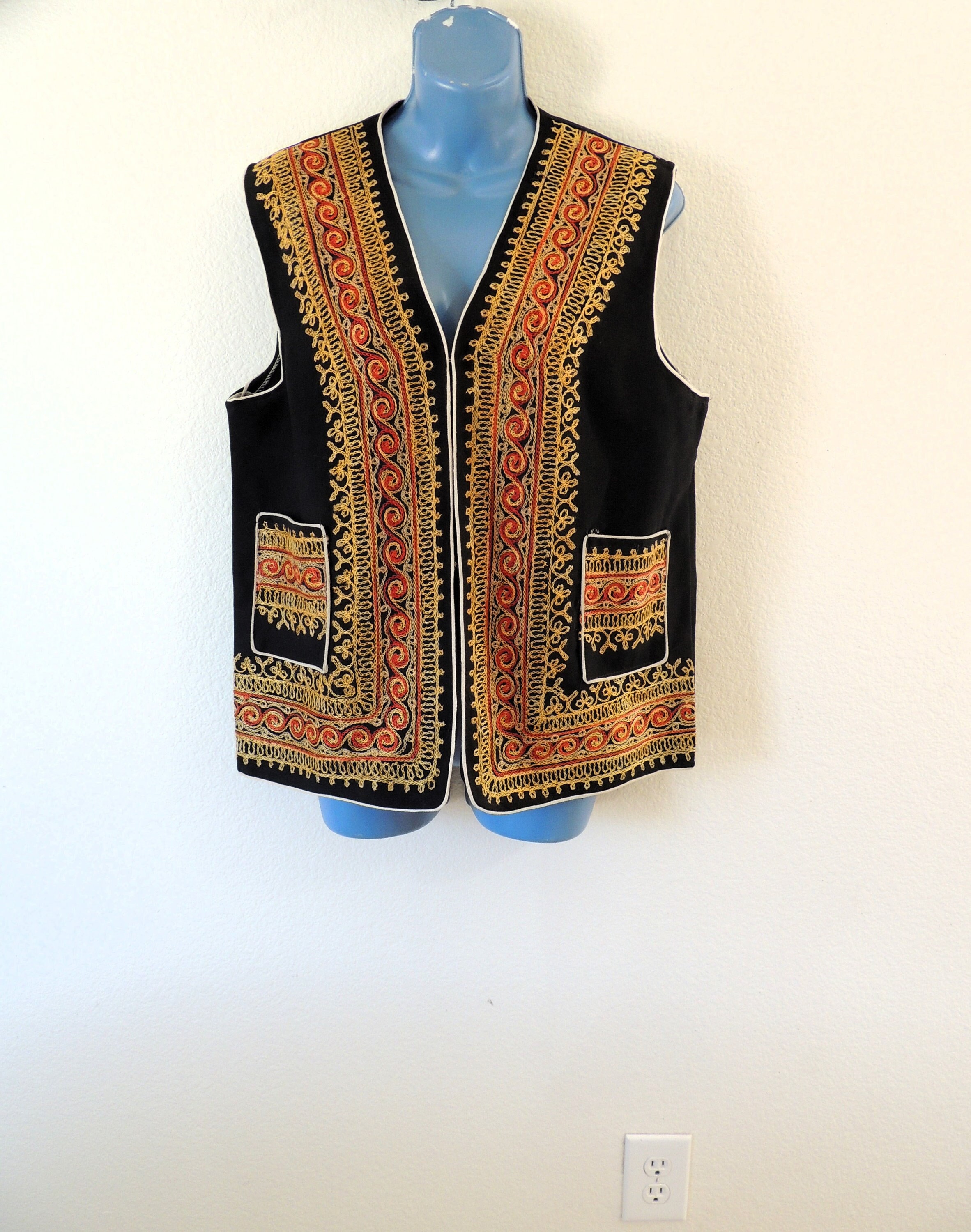 Vintage Embroidered Vest Boho/hippy, Jimi Hendrix Style. - Etsy