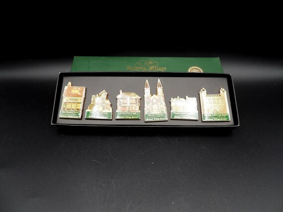 Department 56 Dickens Village 20th Anniversary History Pins set. View 3