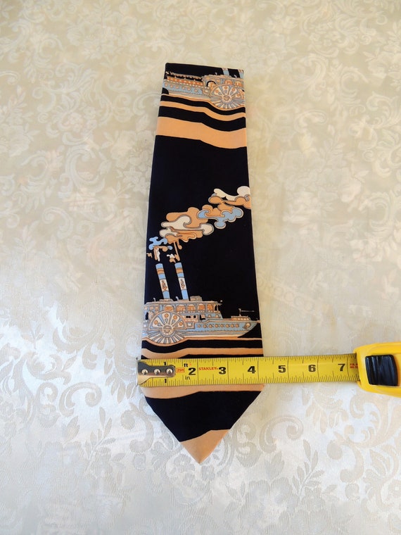 1970's Paddle Boat Necktie by Sears The Men's Sto… - image 5