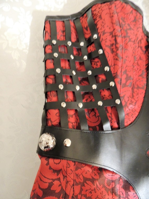 Cosplay Corset, Pirate Wench Costume, Faux Leathe… - image 6