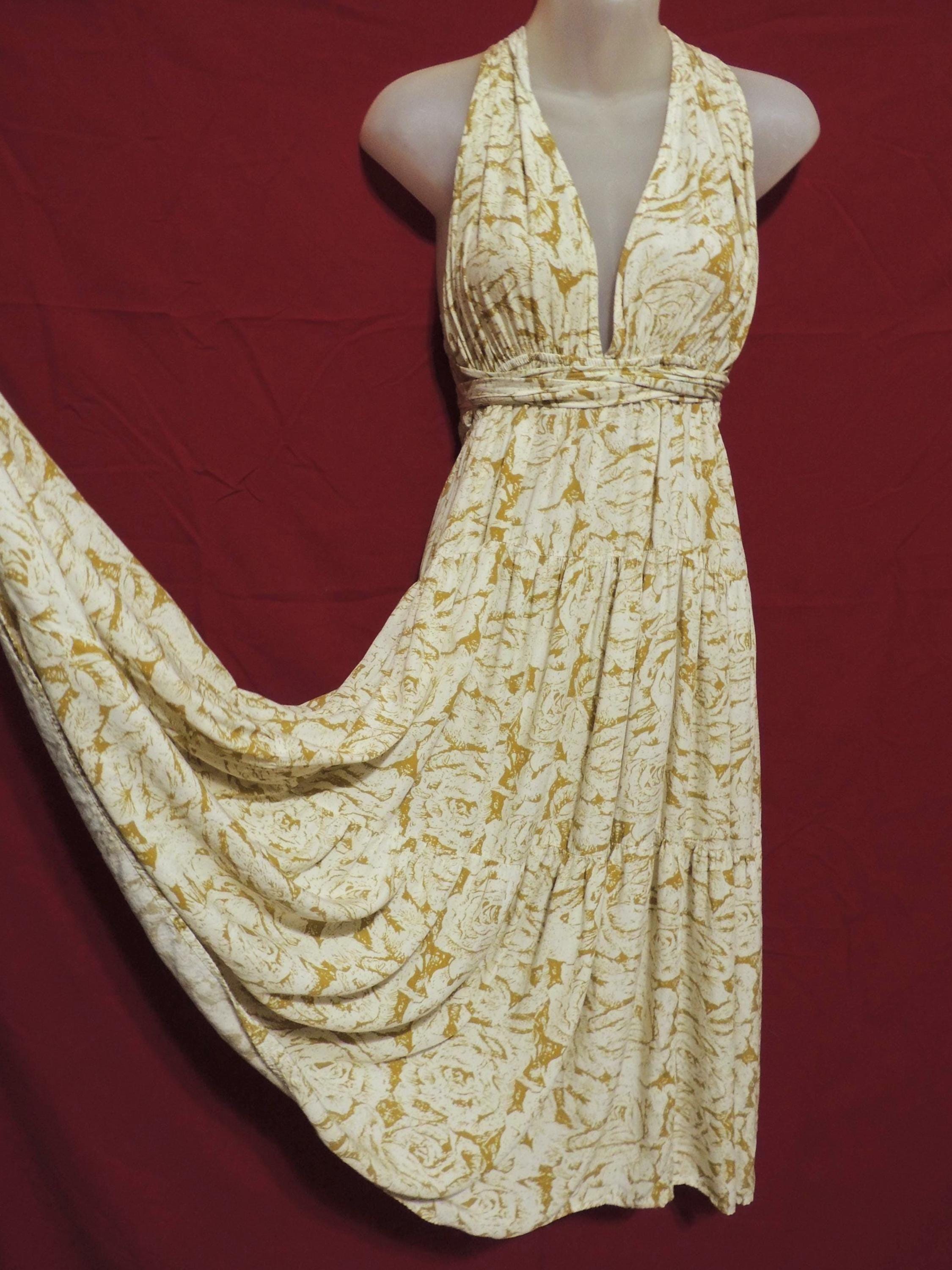 Aakaa Floral Halter Wrap Maxi Dress Size Medium.