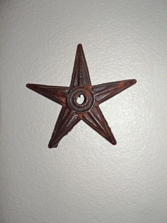 9   LARGE CAST IRON TEXAS   AMERICANA  STAR  OLD  BUILDING WASHER  BROWN COLOR 