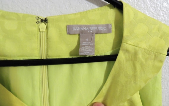 banana republic lime green dress Banana Republic Lime Green / Chartreuse Sheath Dress With Belt
