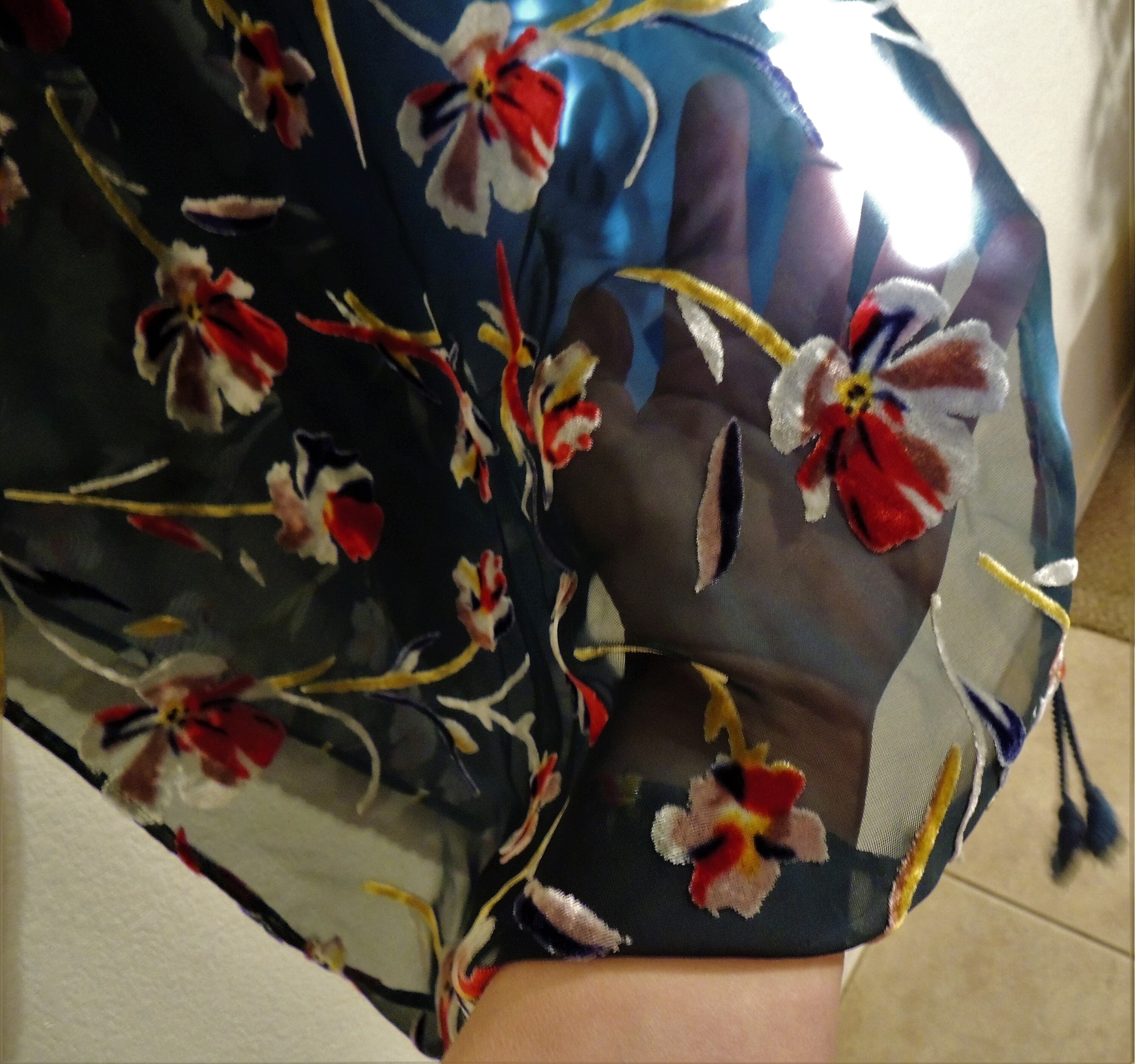 Vintage Ladies Burnout Velvet Kimono Swimsuit Cover up Blue | Etsy