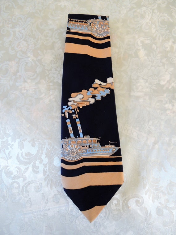 1970's Paddle Boat Necktie by Sears The Men's Sto… - image 8