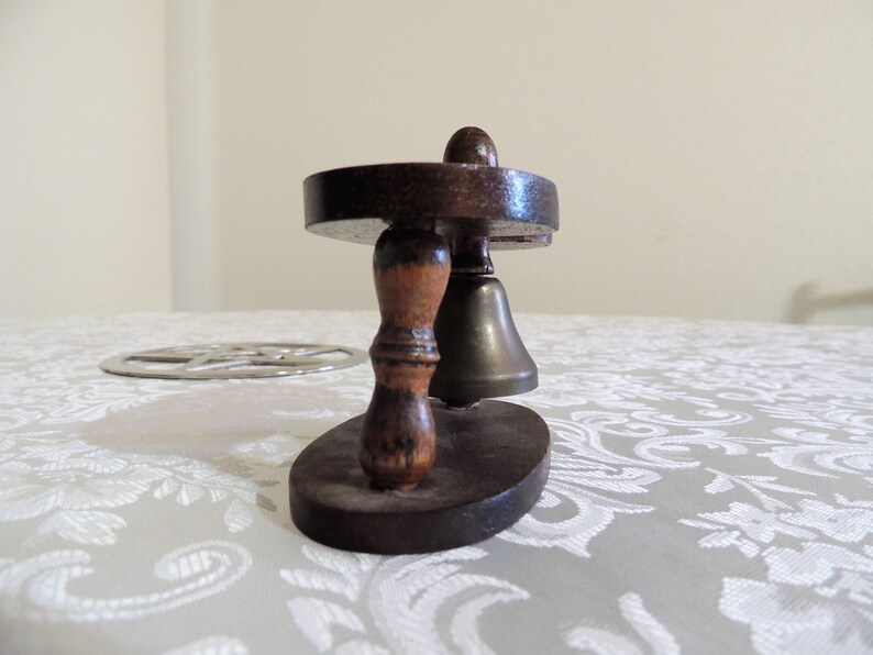 Rare, Colonial Altar Bell With Stand, Wood and Brass. - Etsy