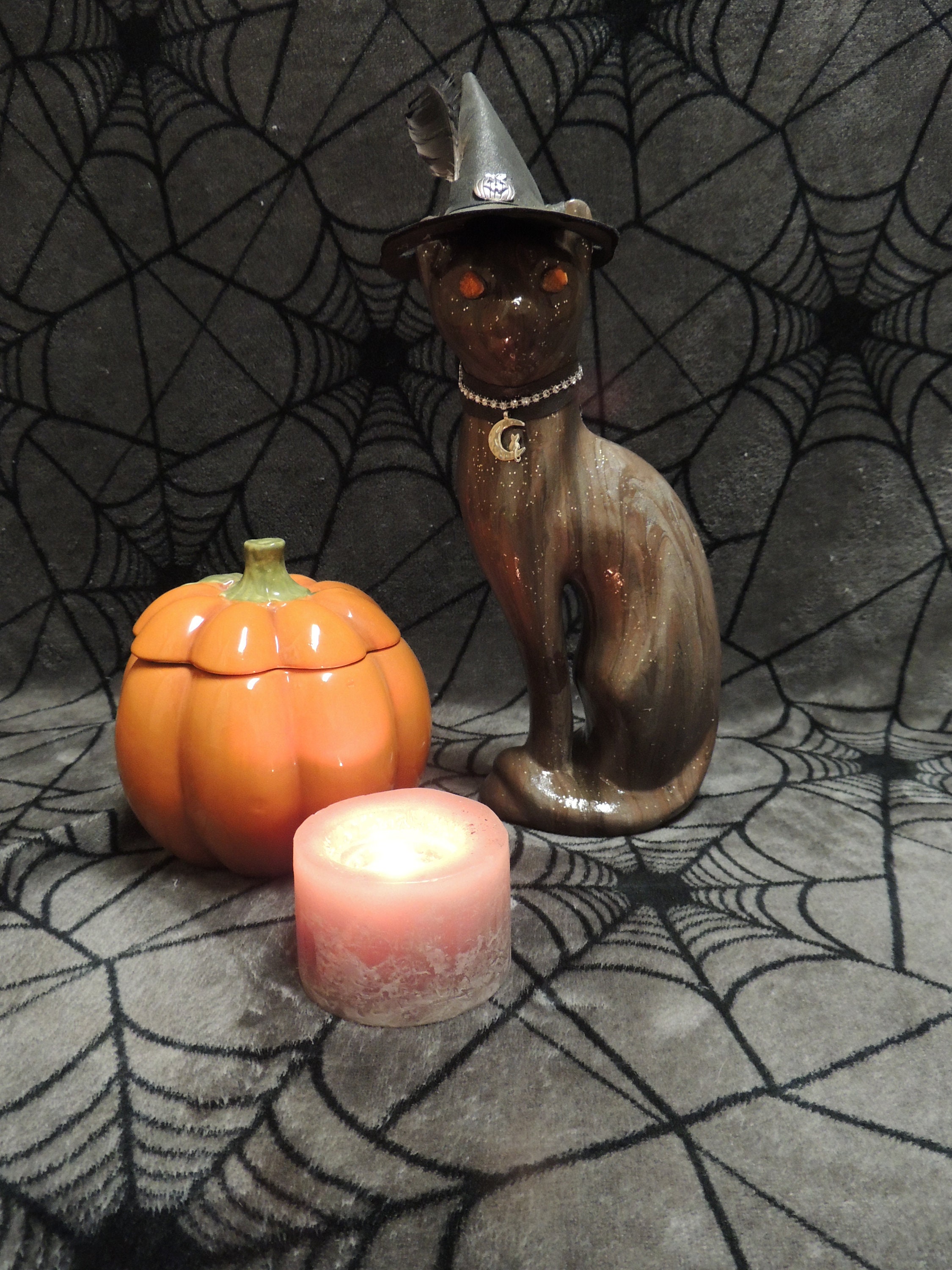 Witches Cat Ceramic Cat Custom Leather Witch Hat with Etsy