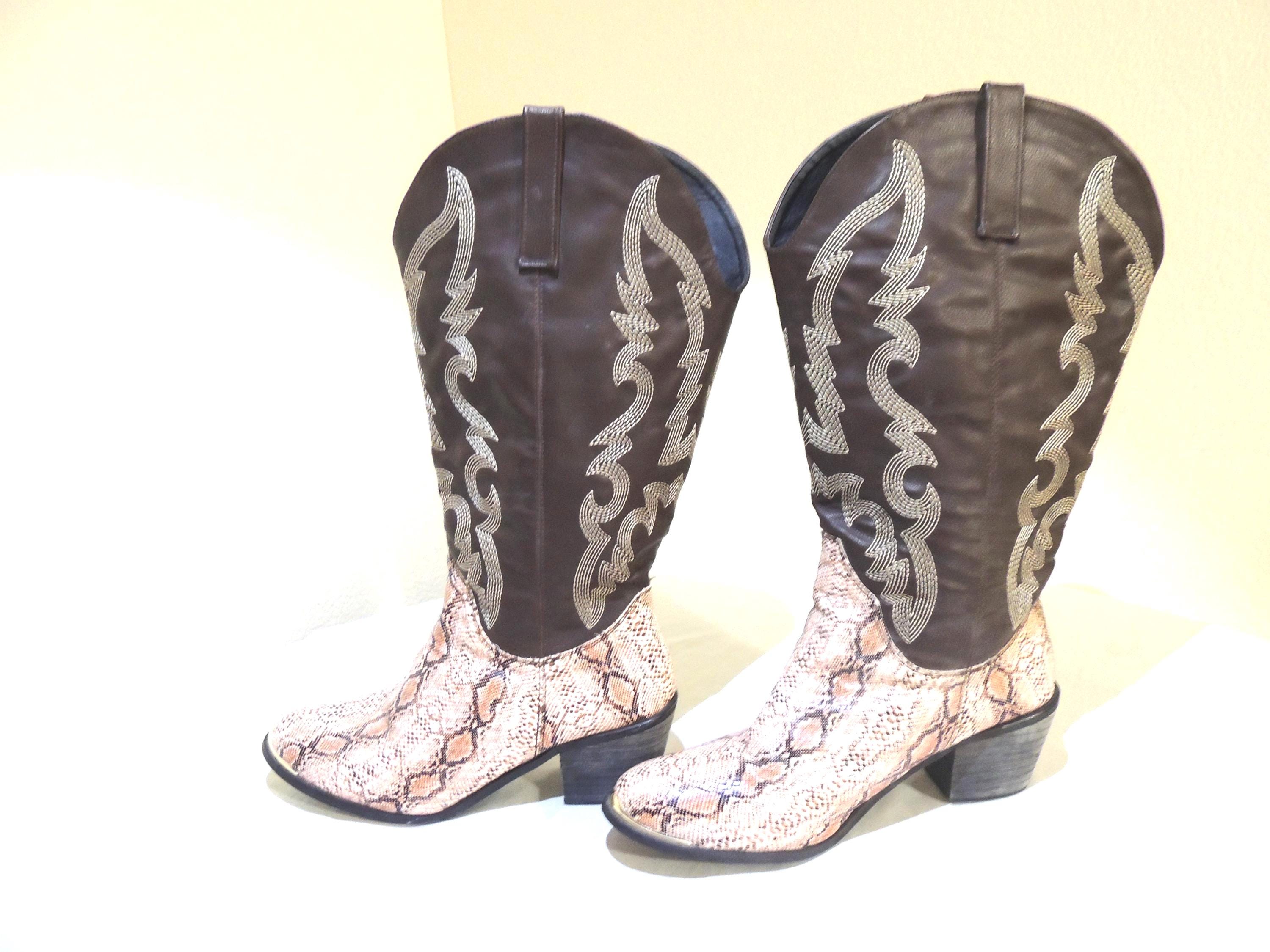 Laredo Snakeskin (faux) Cowboy Boots, Size 43. - Etsy