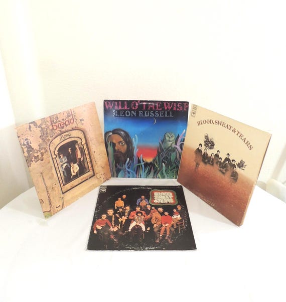 4 Vinyl Records. Leon Russell, Blood, Sweat and Tears, and 2 Bread, 60's & 70's.