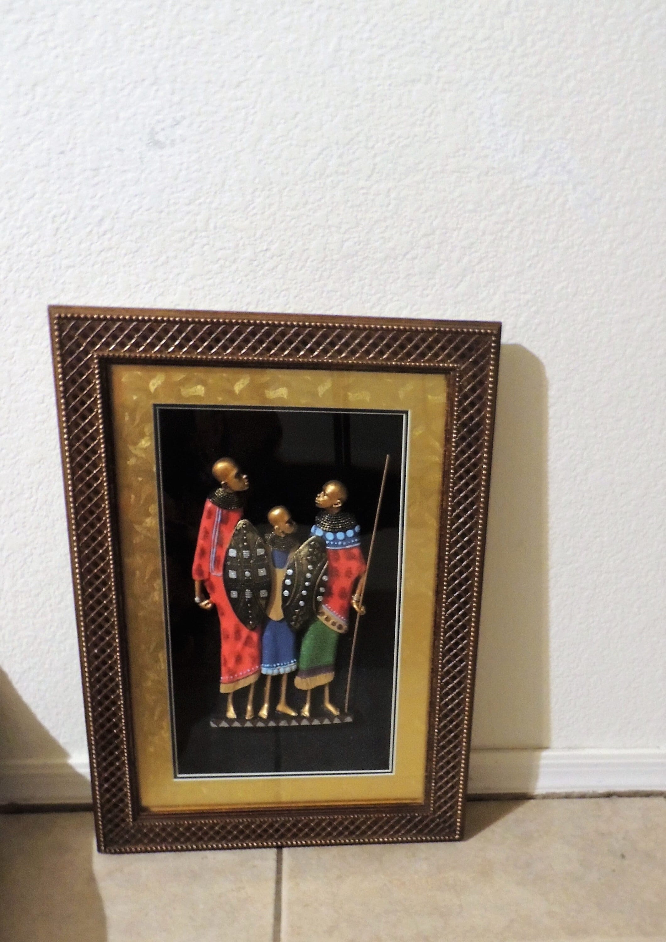1980's African Tribal Shadow Box, Zulu Warriors, Matted and Framed. - Etsy