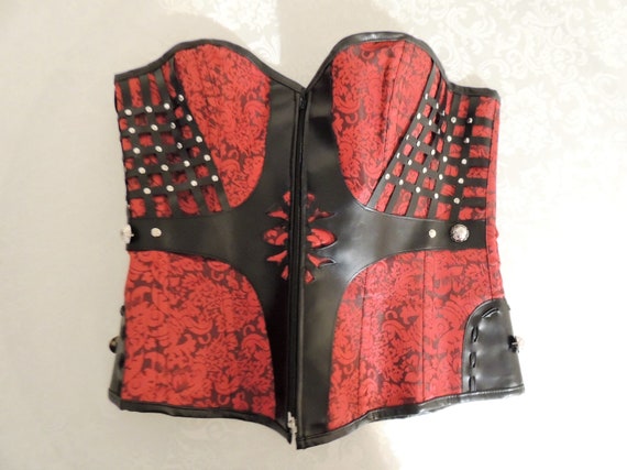 Cosplay Corset, Pirate Wench Costume, Faux Leathe… - image 2