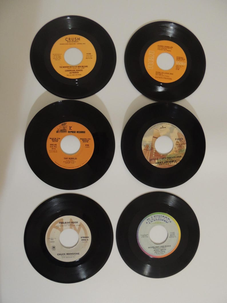 Six 1960's and 70's 45 Vinyl Records. - Etsy