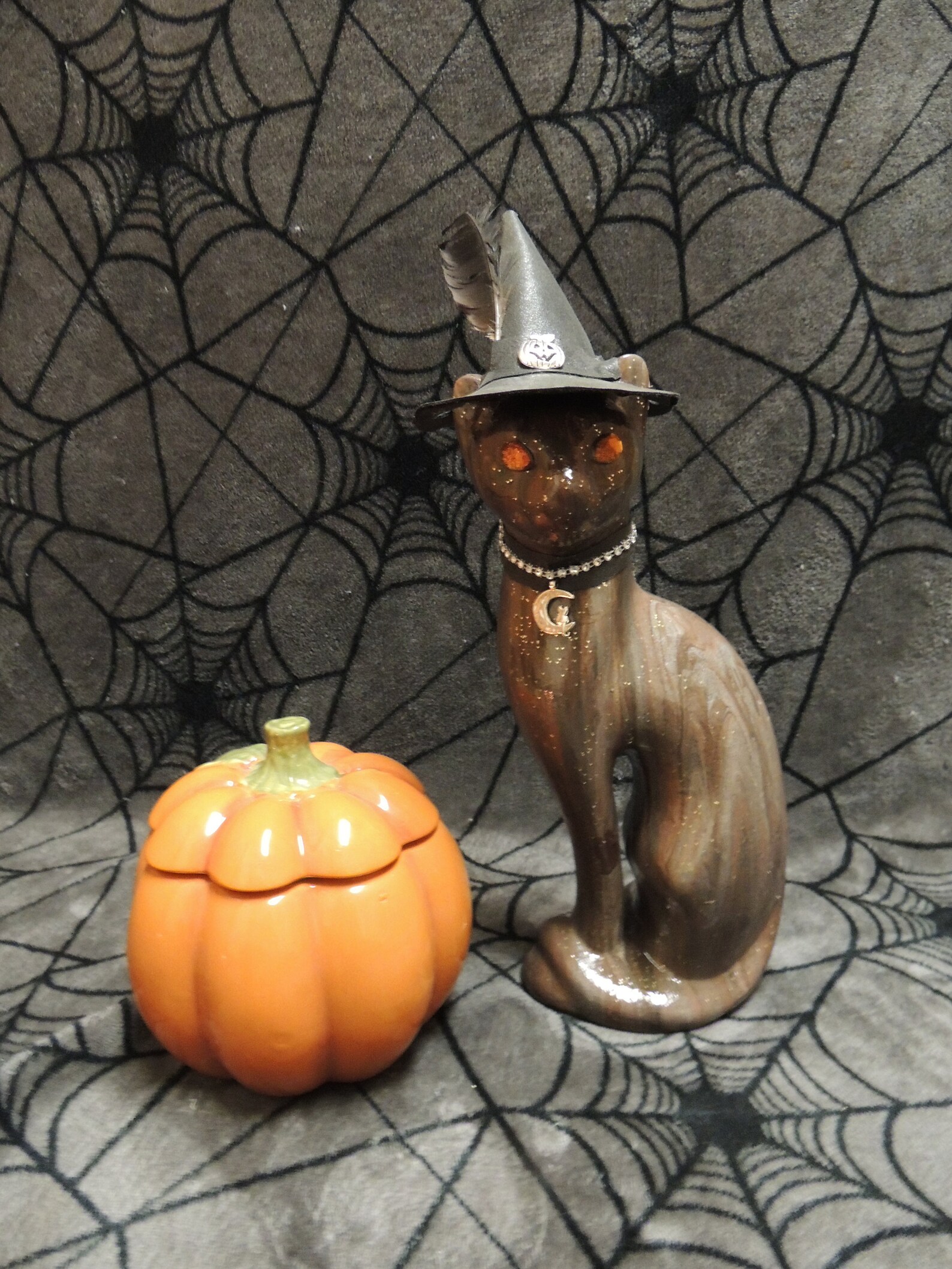 Witches Cat Ceramic Cat Custom Leather Witch Hat with Etsy