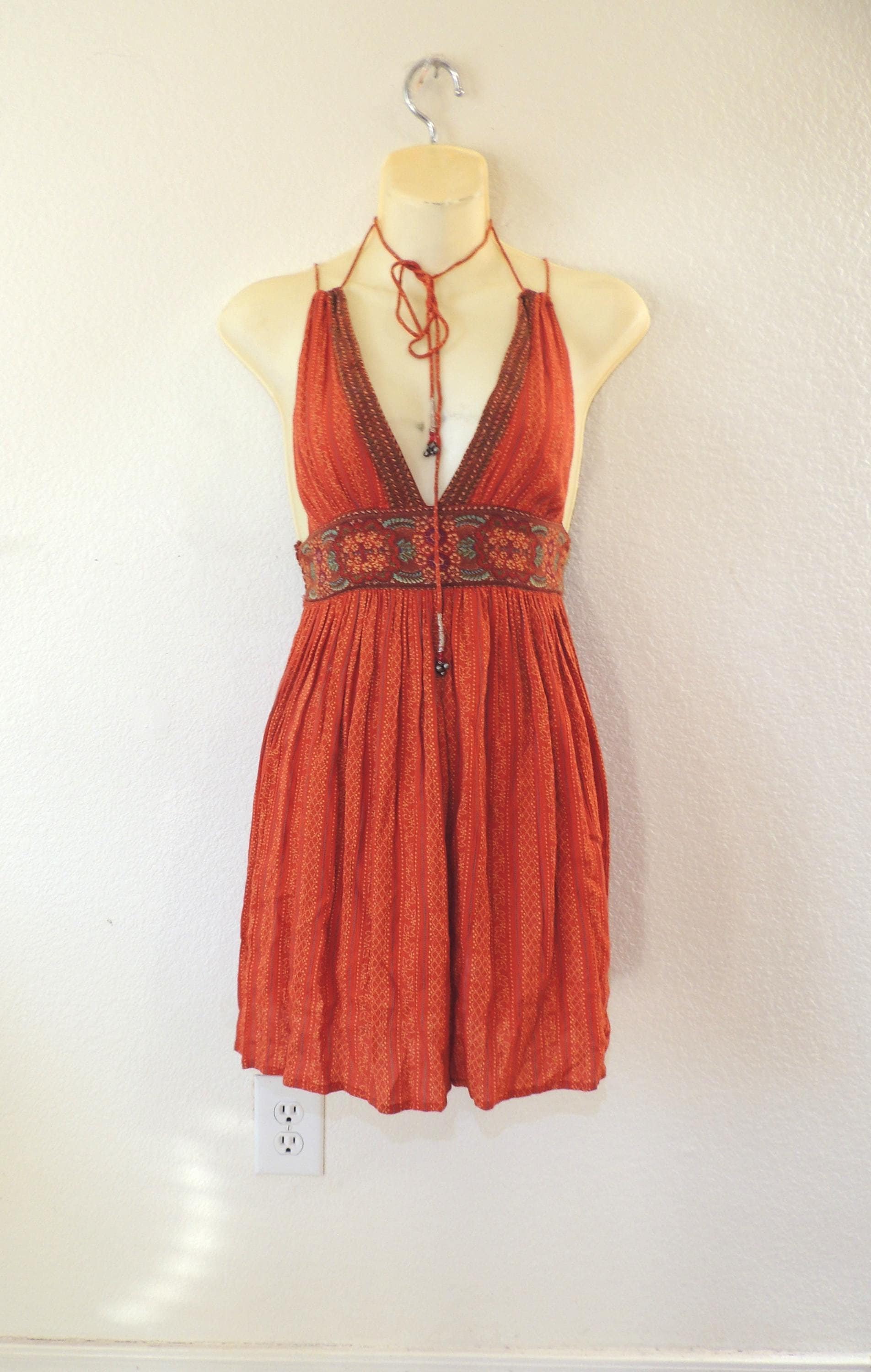 Urban Outfitters, Kimchi Blue Orange Halter Dress. Size Small. - Etsy
